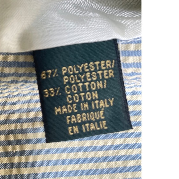 Bobby Jones Collection Men Seersucker Blazer Jacket Golf Blue Beige Size S - Picture 3 of 15